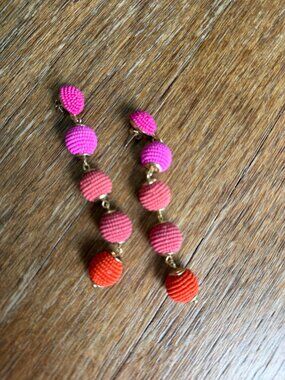 Towne & Reese Linear Beaded Drop Earring